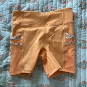 Fabletics Orange Bike Shorts